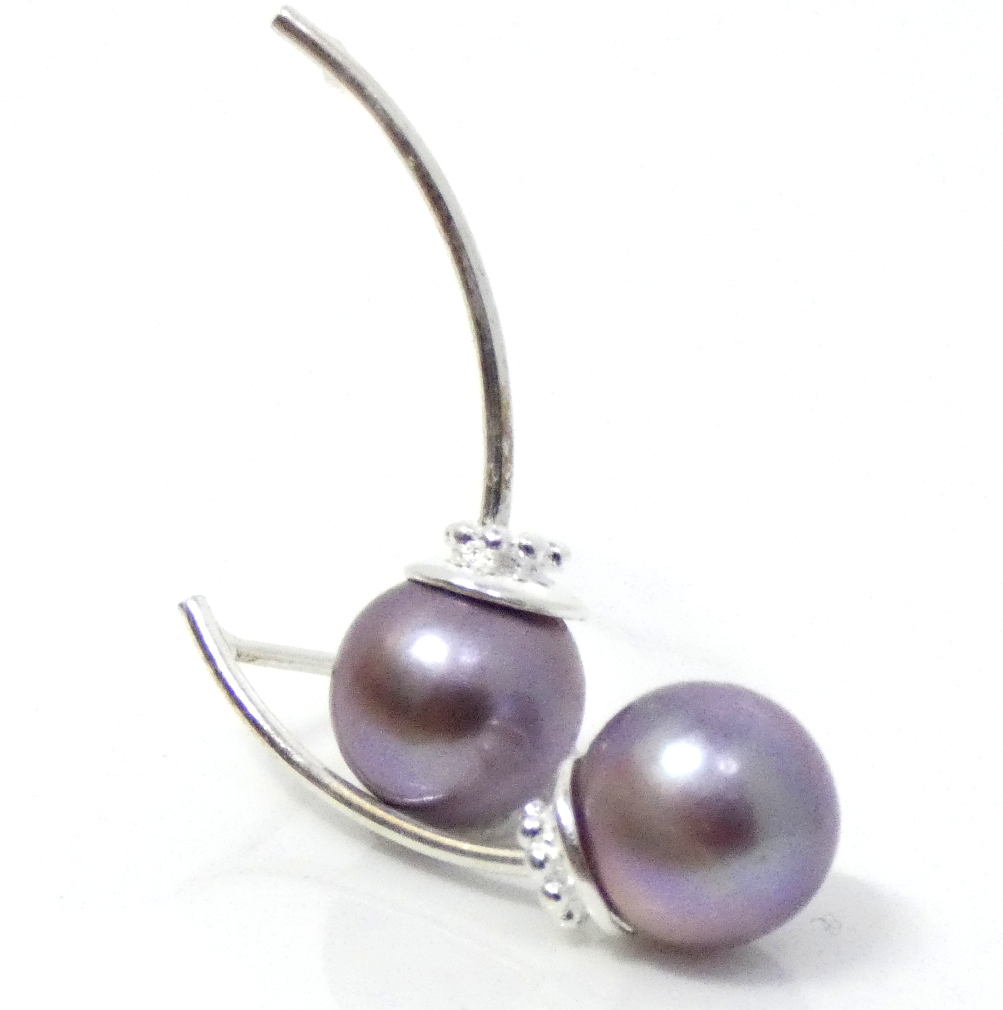 Purple Round Edison 9mm Pair